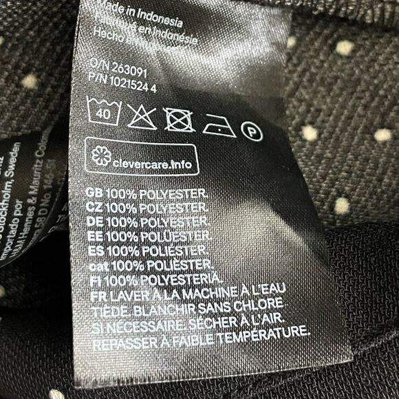 H&M Black Long Sleeve Shift Dress w/Small White Polka Dots & Keyhole (LG) - Picture 10 of 13